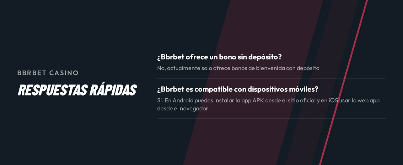 Respuestas rápidas sobre BBRBET Casino